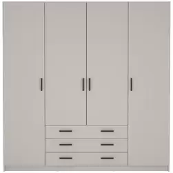 Kledingkast Sprint 4-deurs - greige - 200x196x50 cm
