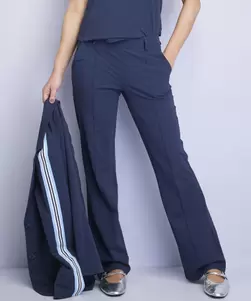 Straight fit broek travelstof