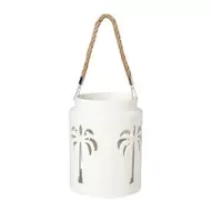 Lantaarn palmboom groot - beige - ø16x20.3 cm