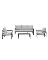 Durban loungeset 4-delig - donker grijs - desert sand