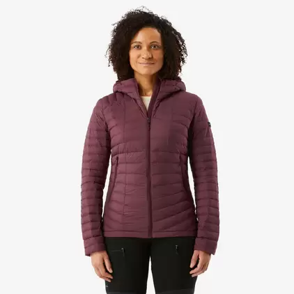 Donsjas met capuchon voor bergtrekking dames MT100 -5°C