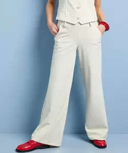 Wide fit broek travelstof pinstripe