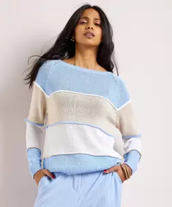 Gebreide trui met blokstreep