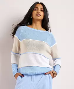Gebreide trui met blokstreep