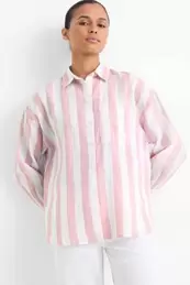 Linnen hemdblouse - met strepen