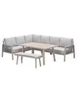 San Capri lounge dining set 6-delig links - light oak look