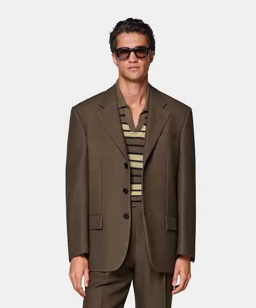 Mid Green Relaxed Fit Brera Suit