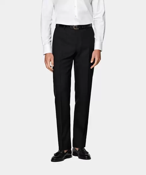 Black Perennial Straight Leg Suit Trousers