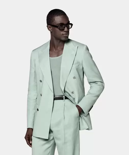 Mid Green Tailored Fit Milano Suit