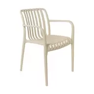 Stapelbare tuinstoel Lea met armleuning - beige - 80x58x55 cm