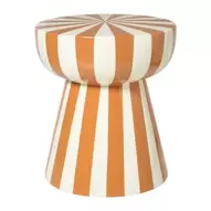 Bijzettafel stripes - beige/oranje - ø40x45 cm