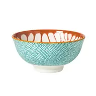 Schaaltje Nane middel - oranje/blauw - ø12.3x5.8 cm