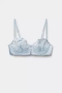 Denise Silky Flowers Silk and Lace Balconette Bra