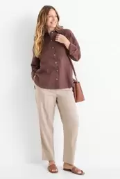 Business-broek - mid waist - regular fit - linnenmix