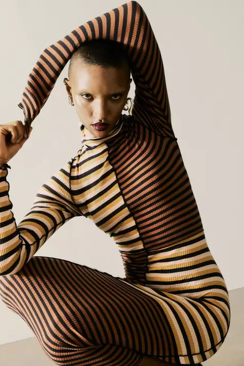 Gebreide jurk met colletje