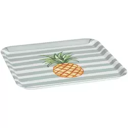 Dienblad Ananas lichtblauw/wit - 33x33