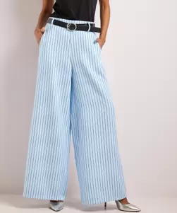 Wijde broek strepen met riem