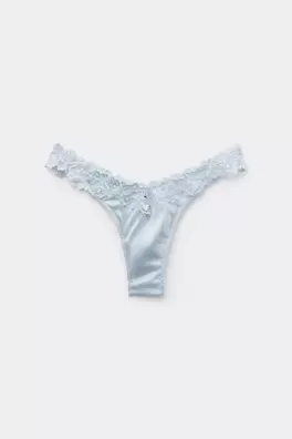 Silky Flowers 80s-Style Silk and Lace Brazilian Br...