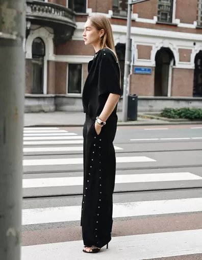 Twist Studs Loose Fit Broek Zwart