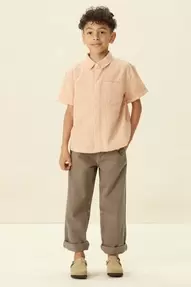 Bruine pull on broek met aantrekkoorden