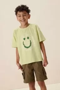 Lichtgroen T-shirt met smiley