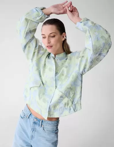 Oversized Strass Jacquard Jack Lichtblauw