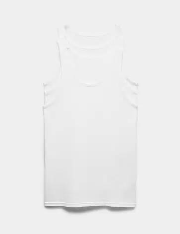 Set van 3 klassieke, mouwloze hemden van zuiver katoen