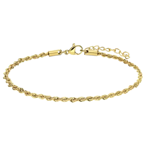 Stalen goldplated schakelarmband 2,5mm