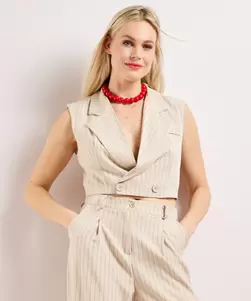 Kort gilet met strepen dessin