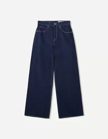 Jeans met wijde pijpen en halfhoge taille