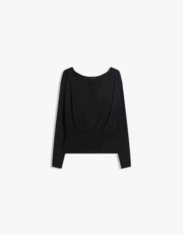 T-shirt met strepen, lange mouw en ceintuur