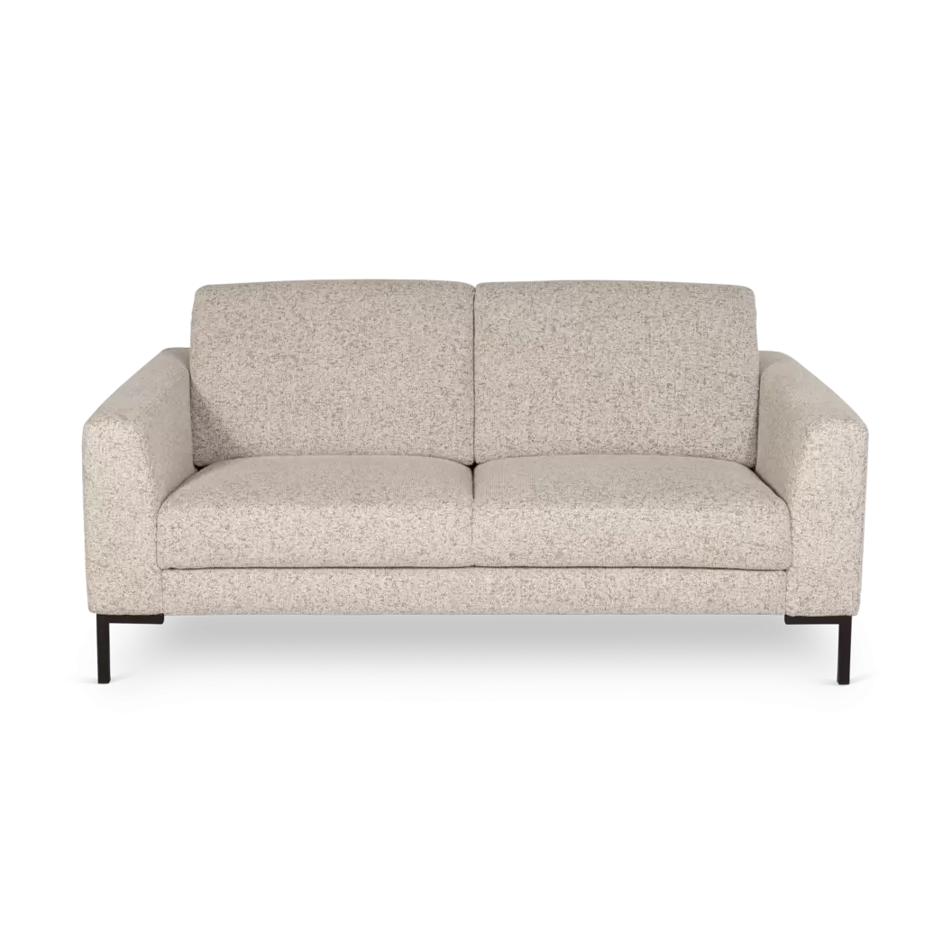 2,5 zitsbank Venice - ondiep - stof Gobi Beige - poot 17cm zwart