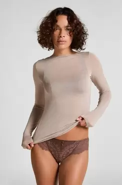 Super soft Boothals shirt met Cashmere Grijs