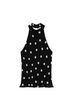 Haltertop met stippen