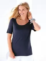Shirt met ronde hals en korte mouwen