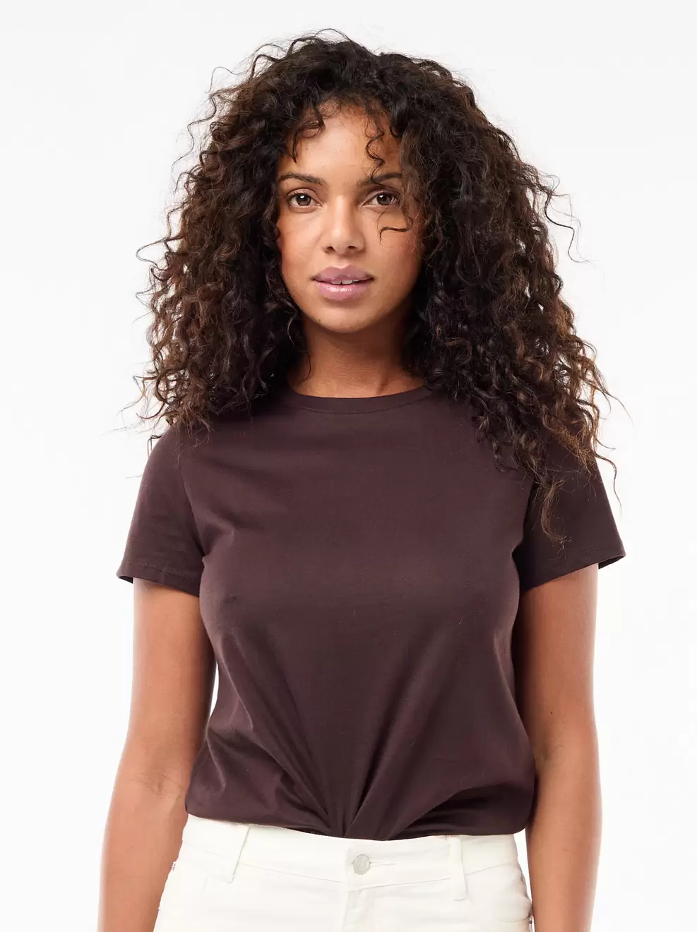 T-shirt van jerseytricot met korte mouwen