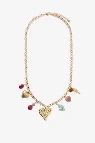 Gold plated ketting met bedels