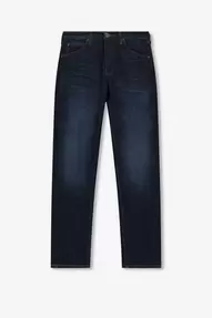Donkerblauwe mid-rise straight fit jeans