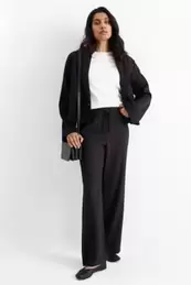 Pantalon - mid waist - wide leg