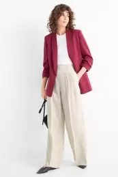Linnen broek - high waist - wide leg