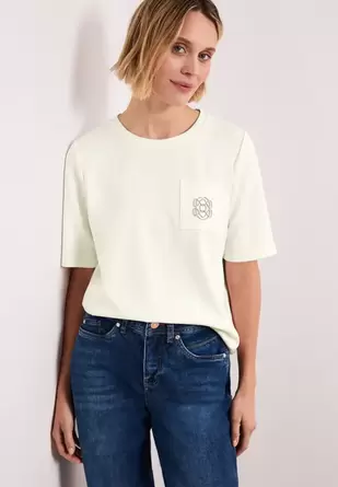 Shirt met ronde hals en decoratief detail