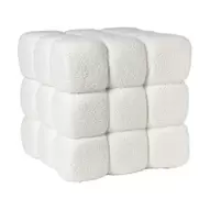 Poef chunk teddy - beige - 36x36x36 cm