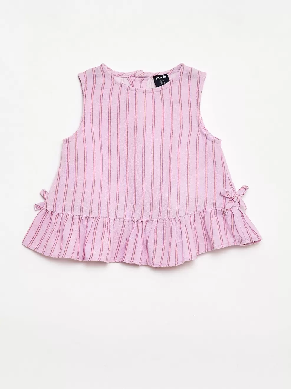 Mouwloze blouse met ruches en strikjes