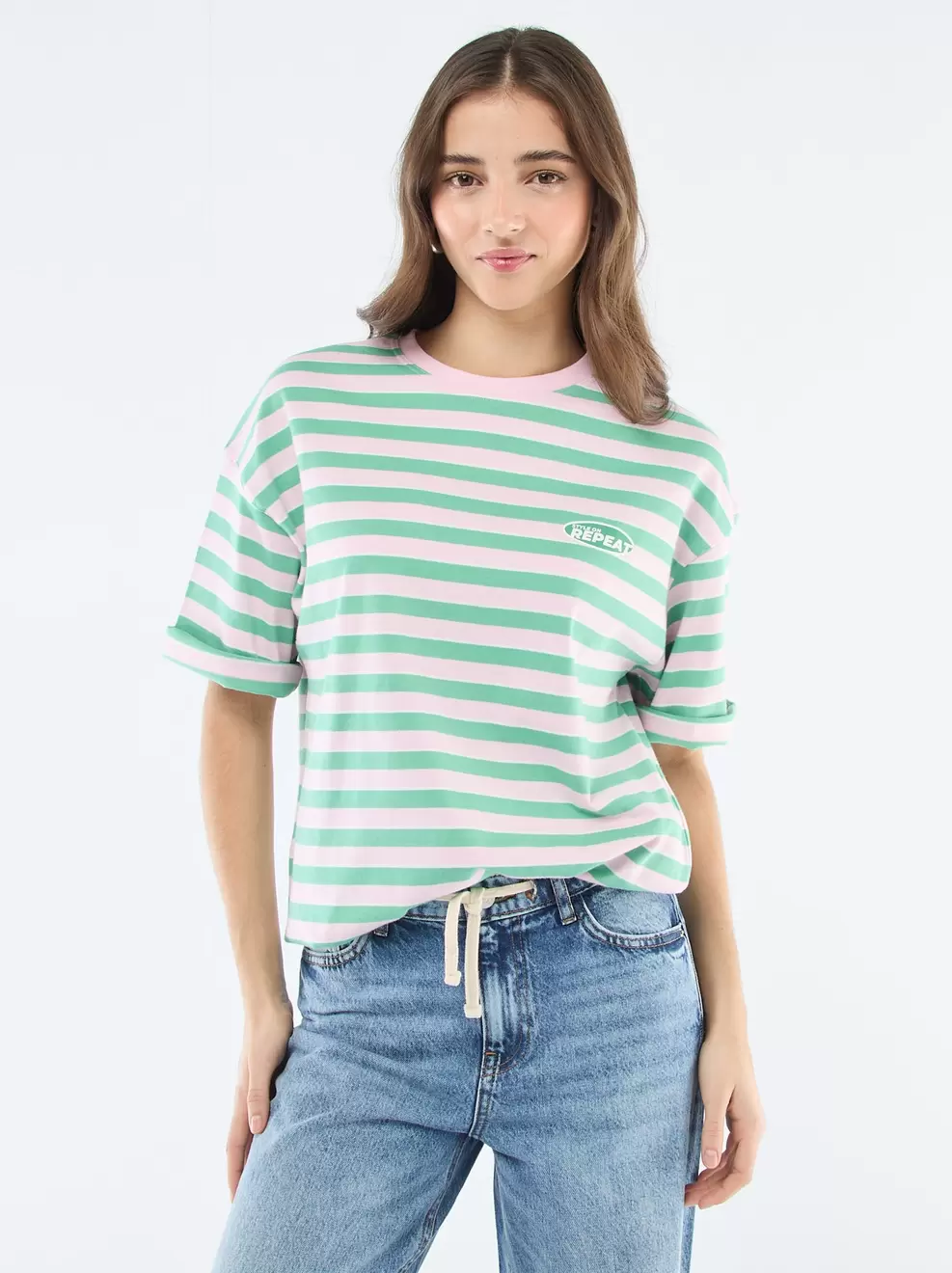 T-shirt met brede strepen