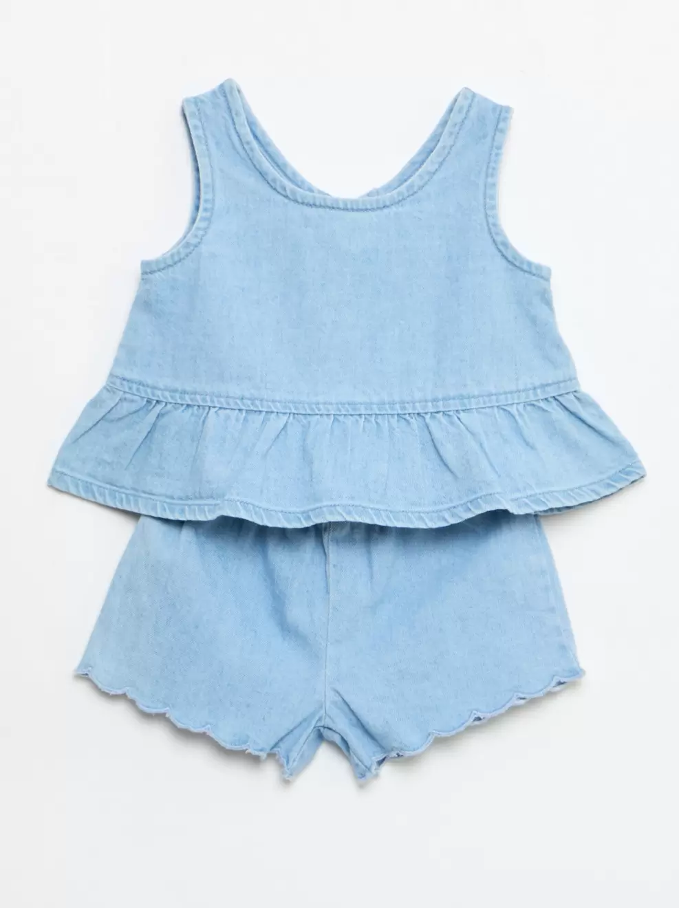 2-delige set met short en T-shirt van denim