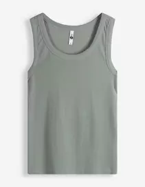 Top - Geribde structuur - turkoois