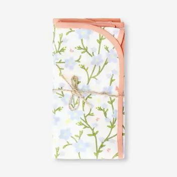 Fabric napkins with floral print ...