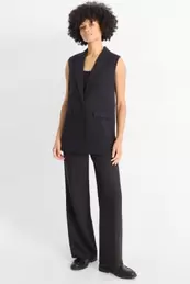Business-broek - mid waist - wide leg