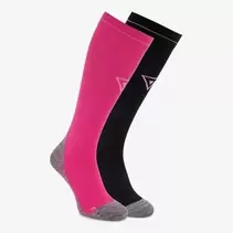 2 paar compressiesokken roze zwart