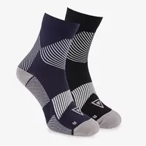 2 paar halflange compressiesokken blauw zwart